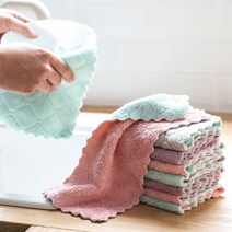 생활탐구 양면 극세사 행주 식당 물먹는 인생 행주 싱크대 요술 수세미 빨아쓰는 걸레 대형 색상 랜덤, 10개