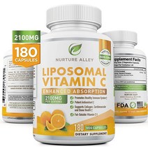 Nurture 올ey 리포솜 비타민 C 2100mg 180 캡슐 면역 시스템 지원 콜라겐 부스터