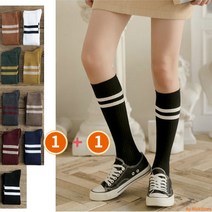 1+1 여성 패션 링글 고급면 고탄력 따뜻한 교복 여학생 반타이즈 무릎양말 방한 레깅스 니삭스