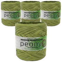 털실나라 피오니 40g 4p 페이퍼얀 라피아 종이실, 14 완두콩 4p