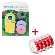 9mm(3/8 ') 3D Dymo 1880 수동 라벨 메이커 엠보싱 플라스틱 pvc 라벨 라벨 Dymo DIY 수동 라벨 프린터, 07 machine with 5 red_01 9mm
