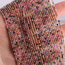천연원석주얼리 제작용 천연 스톤 비즈 로즈 쿼츠 자수정 구슬 세공 DIY 팔찌 2mm 3mm 도매 신제품, [25] Tourmaline, [02] 3mm