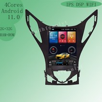 현대 그랜저 그랜져 내비게이션 테슬라 스타일 안드로이드 2011-2012 멀티미디어 gps dsp wifi 카플레이 자동차 차량 올인원 네비게이션 매립형, 4코어 2ram 32rom