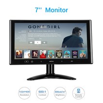 lcd 모니터 Eyoyo-7 인치 1024x600 컴퓨터 TV PC LCD 화면 HDMI VGA AV Specker 디스플레이 노트북 자동차 사무실 홈 보안 원격, 한개옵션0
