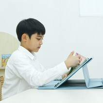 피기책상 기울기책상 독서대 매트 접이식 1단 2단 3단 휴대용 각도 조절 매트 가방옵션, 가방선택안함, 뭉게뭉게 스카이 블루