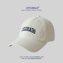모노그램 로고 코듀로이 오버핏 볼캡 HUCH--092