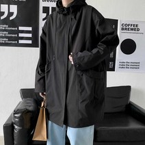 댄디 스타일 남친룩 아우터 봄가을 후드 집업 자켓 블랙컬러야상 남자 옷쇼핑몰