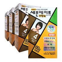 세븐에이트 칼라크림 염모제 60g, 4호 자연스런 밤색, 4개