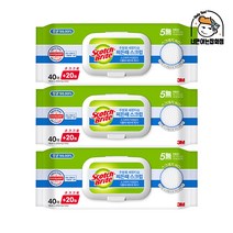 3M 주방세정티슈 찌든때스크럽 60매 x 3개, 단품