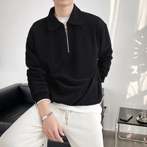 미드디엔 남성 반집업 코듀로이 니트
