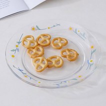 잔꽃 플라워 카페플레이트 유리접시 유리컵, 화이트