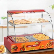 붕어빵 진열대 미니 보온고 휴게소 치킨 편의점 핫바, 레드 2단