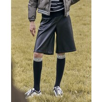 22FW [BRITISH CLASSIC]블랙 에코 레더 와이드핏 반바지 HWPA2D763BK