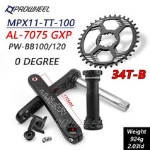 크랭크 암 구동계 브라켓 스프라켓 프로휠 스노우 바이크 170mm 스프로킷 283032t 343638t gxp 체인링(바텀 브래킷 포함) bb 100120mm 팻 자전거 셋, MPX11-TT-100 34T BB