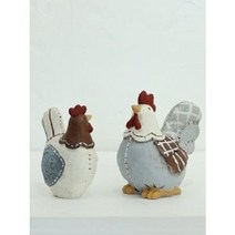 9712 닭 2p세트 풍수 소품 장식 인형