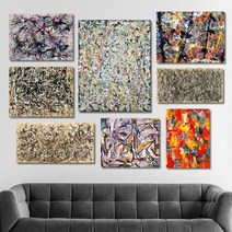 유홍아트 잭슨폴록 명화 인테리어액자 No112 캔버스 3호(27x19cm) (5511859), 6번/캔버스액자(옆면검정)
