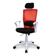 체어빌 메쉬 회전의자 CW형 메쉬원단, 화이트 + 레드