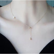 14k 도금 목걸이 여성 진주 골드볼 팬던트 심플 패션 목거리 여성 패션목걸이