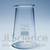 [JLS] PYREX Conical Beaker 250ml 500ml 파이렉스 코니컬비이커 특급유리비이커 강화유리비이커, 250ml 1ea