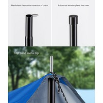 고정어닝 챠앙막 6.6ft-접이식 철 튜브 캐노피 텐트 천막 폴 가족 야외 캠핑 용품 액세서리, 한개옵션0