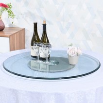 강화유리 중식당 회전판 식탁 원형 테이블 돌림판, 직경 50cm