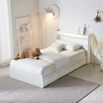 [파로마] 토마스LED 수납침대 SS 프레임만, 화이트