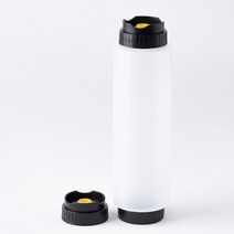 [트렌드커피] 쉐프의 소스통 12oz(350ml) 16oz(470ml) 24oz(710ml) 5개+ 원형 라벨 스티커, 710ml-옐로우노즐_3mm 5개+원형 라벨 스티커