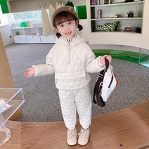 NW1509 겨울 유아동 여아 남아 키즈 패딩 웰론 누빔 솜혼방 상하세트 투피스 남녀공용 라운드넥 맨투맨 긴바지 긴팔 조거팬츠 방한 보온 경량 아동복