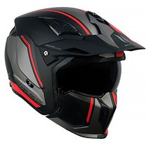 MT 헬멧 STREETFIGHTER SV TWIN MATT BLACK RED, XXL