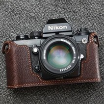 카메라 케이스 가죽 파우치 Funper 니콘 F3 HP F3T 커버 리얼 소 가방 반세트 베이스 빈티지 액세서리, 02 블랙(광면)