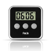 타이머스위치 타임스위치 전자식 디지털 간판fanju fj231 주방 타이머 요리 시계 lcd 화면 자석 카운트다운 알람 주방 가제 요리 도구, 검은색