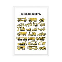 관리기 소형 농기계 배토기 동력 경운기 베토기 구굴기 논 쟁기 두둑성형기 자동채밀기 땅파는기계 트렉터 아세아 밭가는기계 텃밭 미니 트랙터 밭갈이 콤바인캔버스 그림 트럭 자동차, 60x90cm 프레임 없음, a