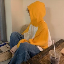 루즈핏 후드티 겨울 가을 와이드 플라워 프린팅 이니셜 패치워크 롱 소매 풀오버 심플 맨투맨 상의 여성 3386217146