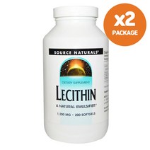 (2PACK)소스내추럴 소이 빈 레시틴 LECITHIN 200 소프트 젤, One Size, One Color