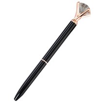 볼펜 펜 큰 다이아몬드 블랙 마법 펜 패션 학교 사무용품과 큰 보석 금속 공 펜, 하나, 검은 색