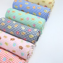 대폭 니트 다이마루 체크 & 곰인형 6color C0, 레드