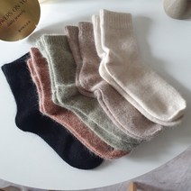 1+1 세트 국내생산 앙고라 양말 니트삭스 겨울 학생 미디 여성 발목