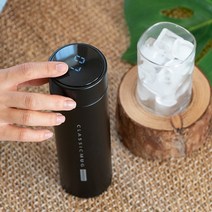 보보룸 온도계 분유 텀블러, 블랙, 500ml