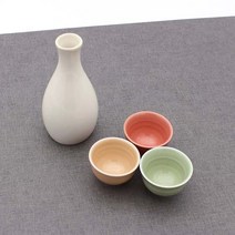 [천삼백케이] [코스미디어] NEMO 달소금 핸드메이드 도자기 골뱅이 삼색 술병술잔세트(4P)