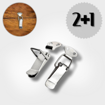 더조은 000604 도매매 - 가구 상자 다용도 잠금장치 스텐 매미고리 소 2+1, 스텐 매미고리 2+1 (3개)