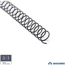 3대1 제본기 검은색 철제 와이어링 20mm 3:1 160장 스틸 스프링제본링 간격 일정한 대용량 철재 코일링