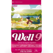 펠리코 전연령 강아지 웰나인 독 연어 사료, 오리, 1kg, 2개