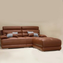 [스코나]토레안 이태리 통가죽 3인 소파(스툴 포함), 색상:아이보리_스노우