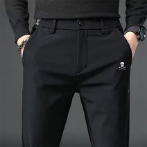 기모바지 남성 겨울따뜻하고 두꺼운 캐주얼 골프 바지 남성용 탄성 의류 스웨트팬츠 겨울