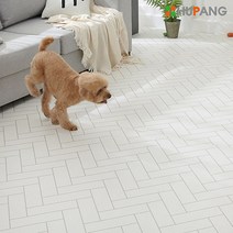 1+1 휴팡 15T PVC롤매트 셀프시공 강아지매트 미끄럼방지 슬개골보호 애견매트 110cm * 10m, 폭 110cm, 10m(+사은품), 헤링본화이트