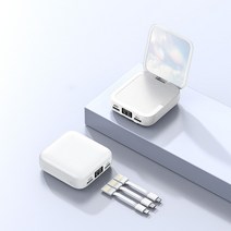 캠핑파워뱅크 휴대용파워뱅크 올인원파워뱅크 메이크업 미러 장착 미니 보조베터리 고속 충전 휴대용 충전기 케이블 포함 휴대폰 배터리 20000mAh, [01] 10000mAh, [03] white4, 5.white4 - 10000mAh