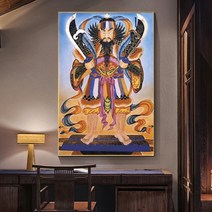 불운을 막아주는 보살 장군님 보석십자수 DIY 취미 도구 세트 종교 탱화 비즈 큐빅 구슬십자수, 90x130cm