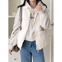빨강몽키 패딩 조끼코디 여성 러블리룩 터틀렉 여성용 경량 베스트 조끼(오리털100%)