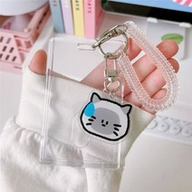 포카홀더 바인더 키링 아크릴 투명 3 인치 포토카드 홀더 케이스 포토카드홀더 키체인 포함 문구, cat