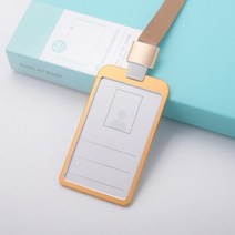 까마느 알루미늄 이름표 사원증케이스 학생증케이스 명찰 케이스, 골드 세로형